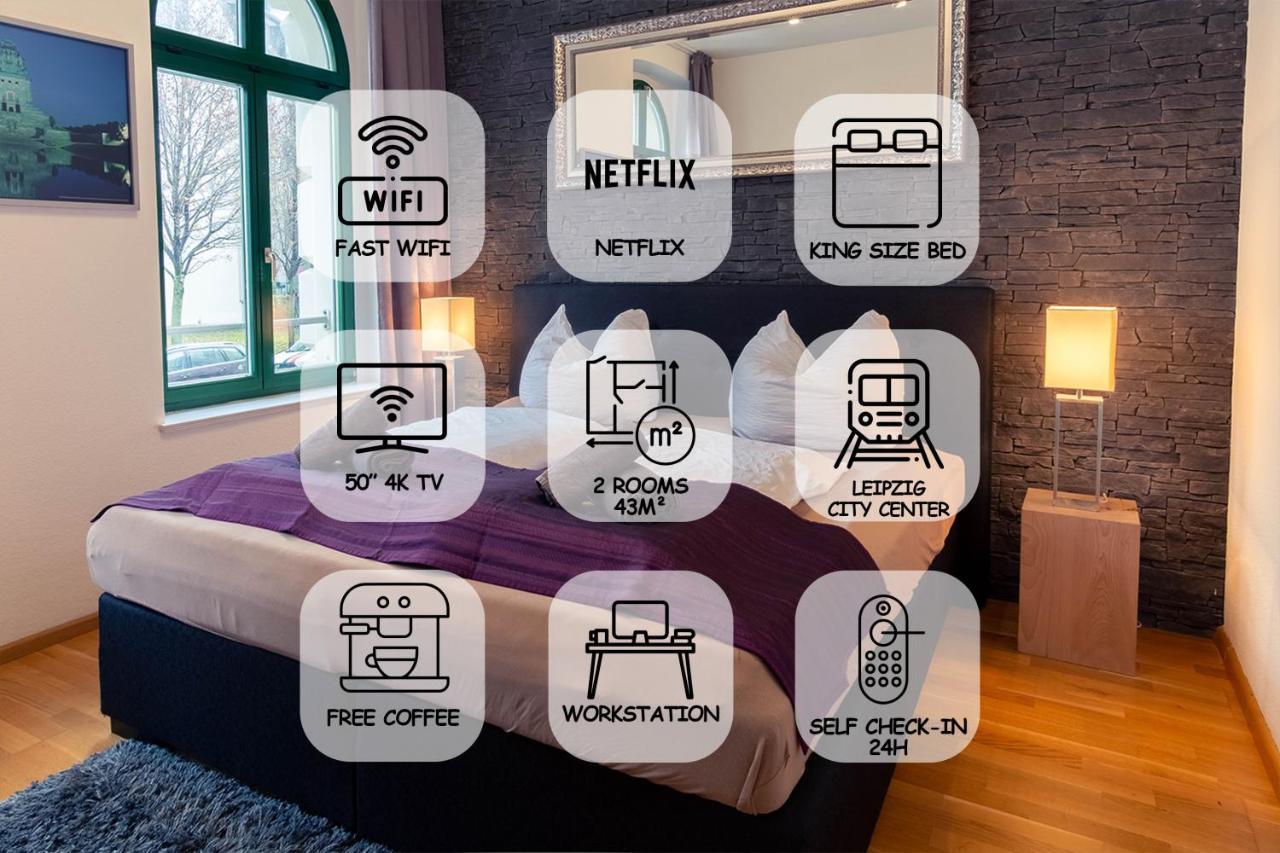 Feelgoodflats Design Apartment In City Center, Central Station Close With Netflix Und Workplace Leipzig Exterior foto